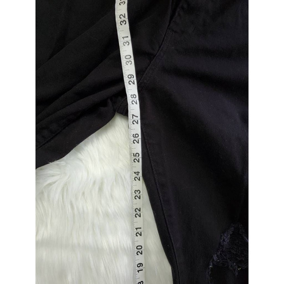 Levis Womens 721 Slim Skinny Jeans Black Stretch High Rise Pockets Distressed 32 - Picture 5 of 8